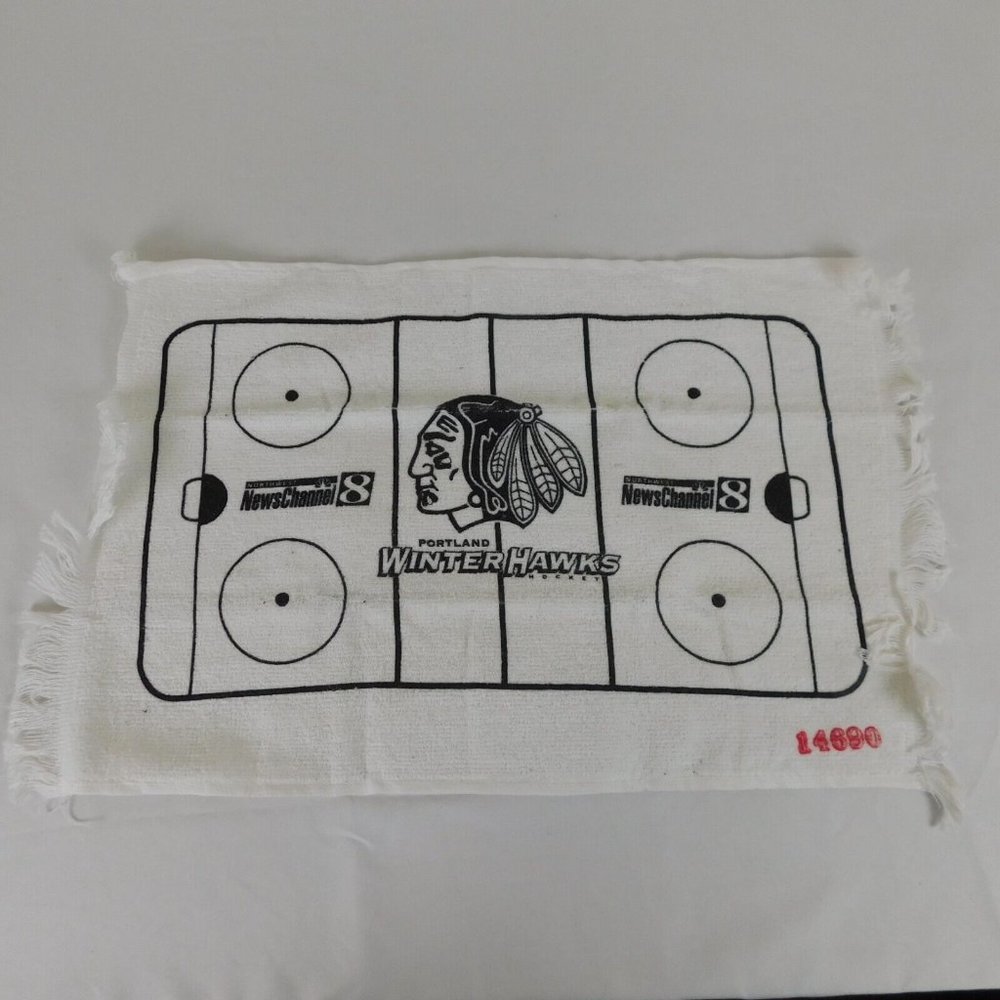 Portland Winterhawks Collectible Towel 14690 News Channel 8 White Black 18 x 11
